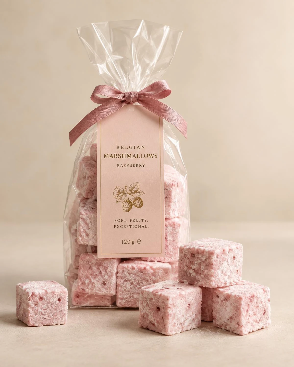 Raspberry Marshmallow Cubes